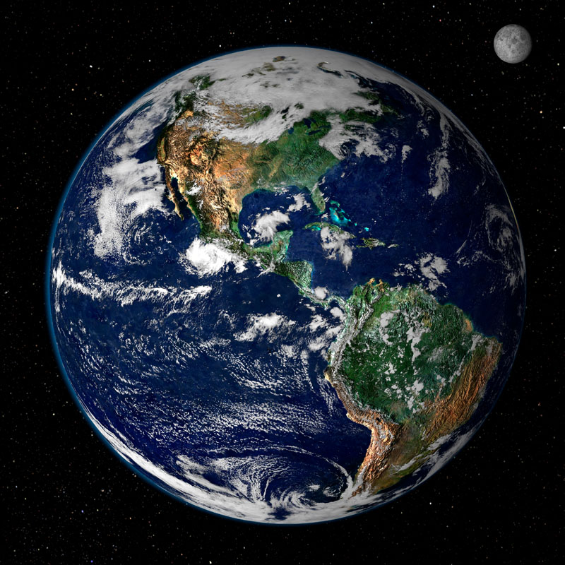 A picture of Earth from space. 